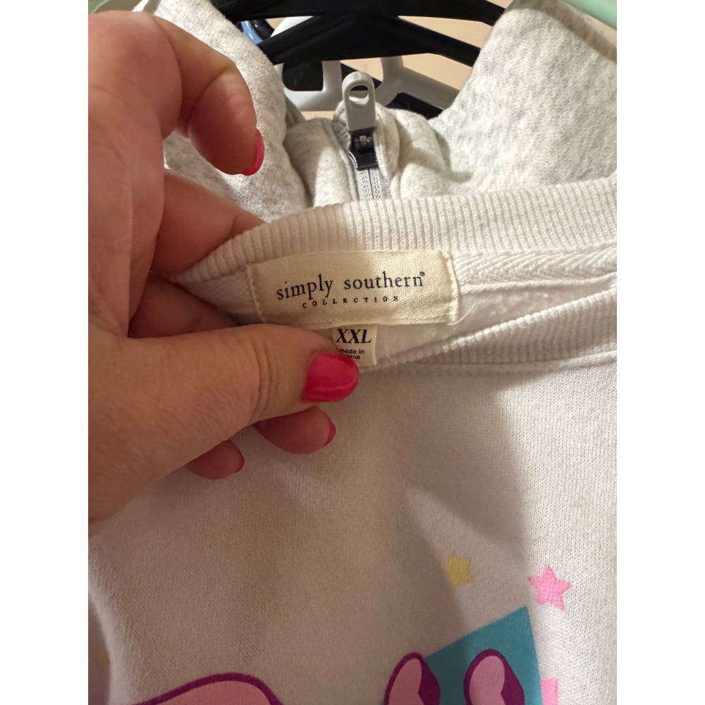 Simply Southern Boss Babe Sweatshirt XXL White Retro 80s Graphic Pullover Raglan - Picture 4 of 6